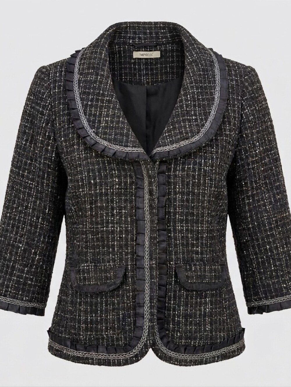 Ricki's Tweed Black And White Classic Formal Hook Closure Office Blazer Size 18
